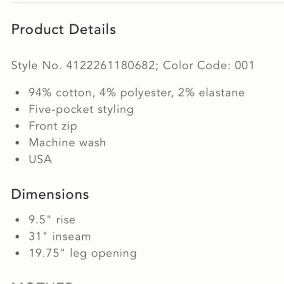 MOTHER The Weekender Size 27 NWT - Picture 5 of 14